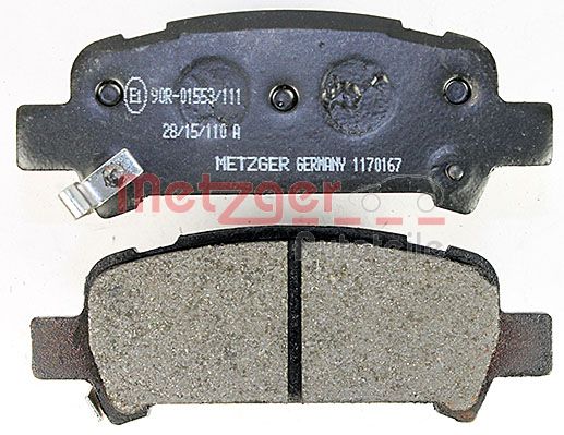 METZGER 1170167 Bremsbelagsatz, Scheibenbremse